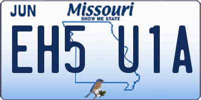 MO license plate EH5U1A