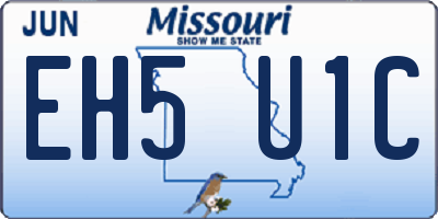 MO license plate EH5U1C