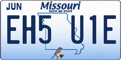 MO license plate EH5U1E