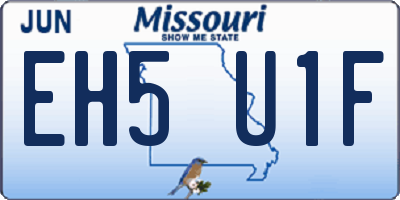 MO license plate EH5U1F