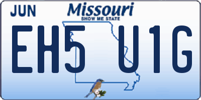 MO license plate EH5U1G