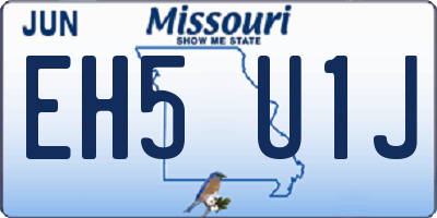 MO license plate EH5U1J