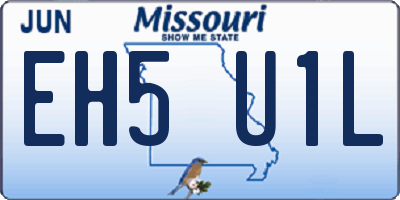 MO license plate EH5U1L