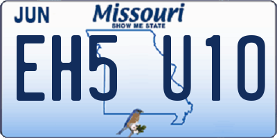 MO license plate EH5U1O