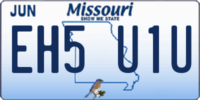 MO license plate EH5U1U