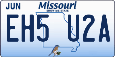 MO license plate EH5U2A