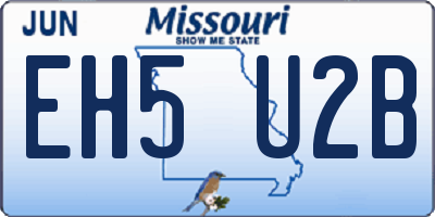 MO license plate EH5U2B