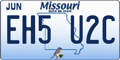 MO license plate EH5U2C