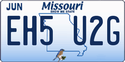 MO license plate EH5U2G