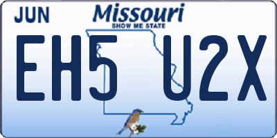MO license plate EH5U2X