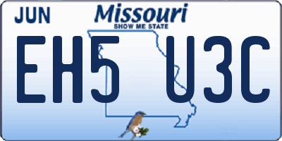 MO license plate EH5U3C