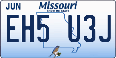 MO license plate EH5U3J