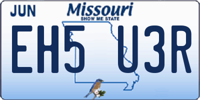 MO license plate EH5U3R