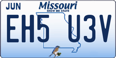 MO license plate EH5U3V