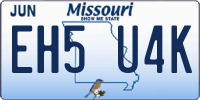 MO license plate EH5U4K