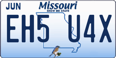 MO license plate EH5U4X