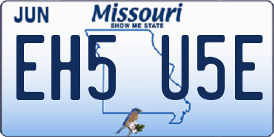MO license plate EH5U5E