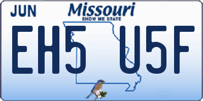 MO license plate EH5U5F