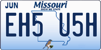 MO license plate EH5U5H
