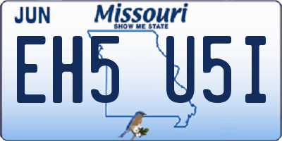 MO license plate EH5U5I