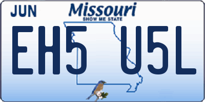 MO license plate EH5U5L