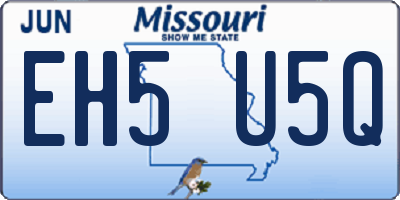 MO license plate EH5U5Q