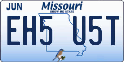 MO license plate EH5U5T