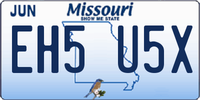 MO license plate EH5U5X