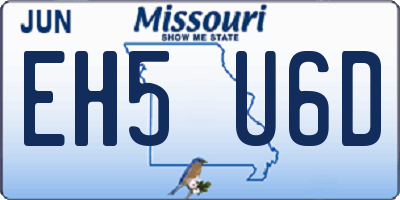 MO license plate EH5U6D