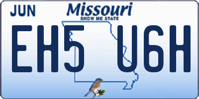 MO license plate EH5U6H