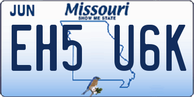 MO license plate EH5U6K