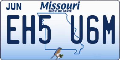 MO license plate EH5U6M