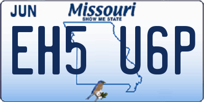 MO license plate EH5U6P