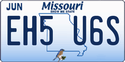 MO license plate EH5U6S