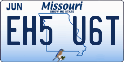 MO license plate EH5U6T