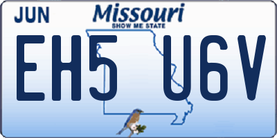 MO license plate EH5U6V