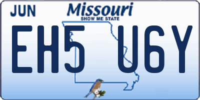 MO license plate EH5U6Y
