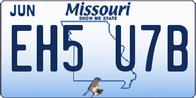MO license plate EH5U7B