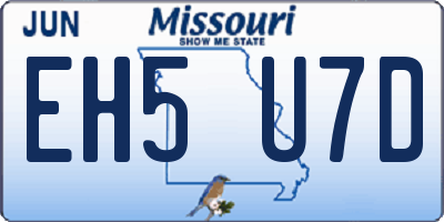 MO license plate EH5U7D