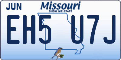 MO license plate EH5U7J