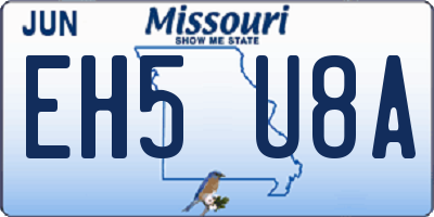 MO license plate EH5U8A