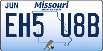 MO license plate EH5U8B