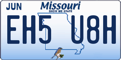 MO license plate EH5U8H