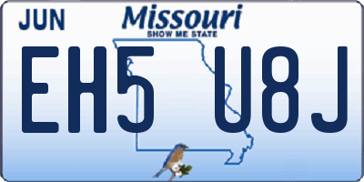 MO license plate EH5U8J