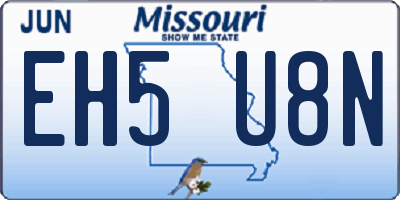 MO license plate EH5U8N
