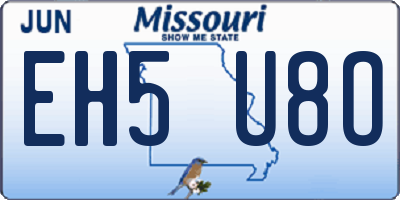 MO license plate EH5U8O