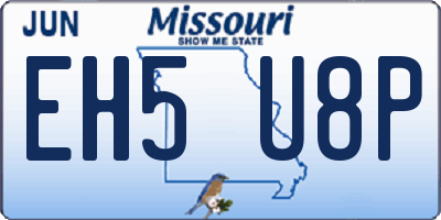 MO license plate EH5U8P