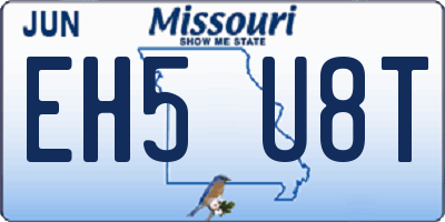 MO license plate EH5U8T