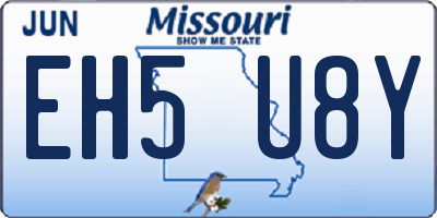 MO license plate EH5U8Y