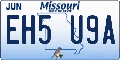 MO license plate EH5U9A